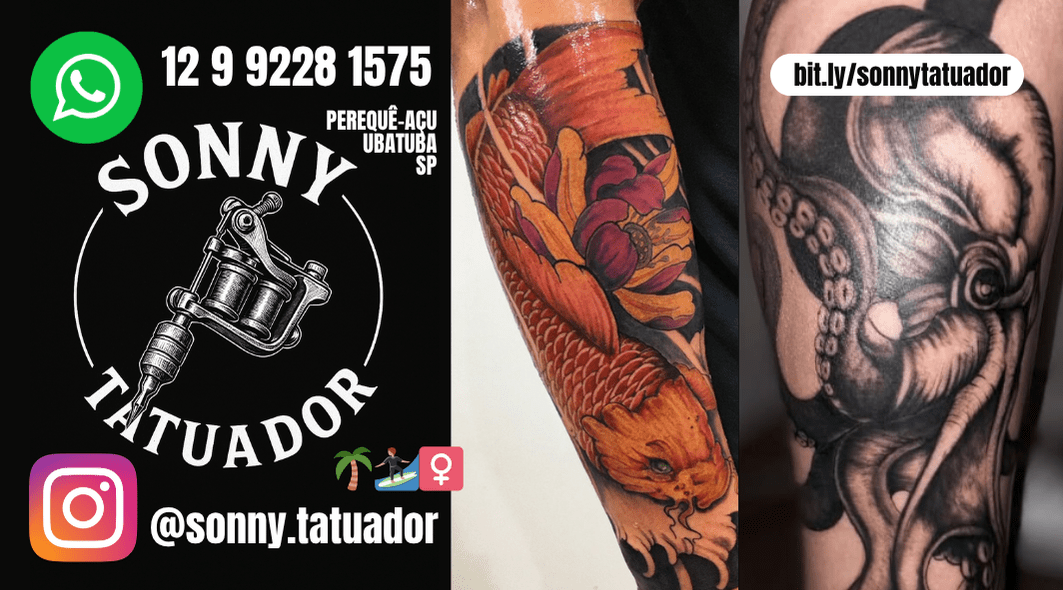 Exemplos de identidades visuais e branding desenvolvidos - Sonny Tatuador