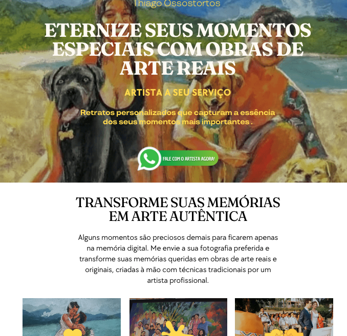 Exemplo de website profissional - Ossortortos Conteúdo