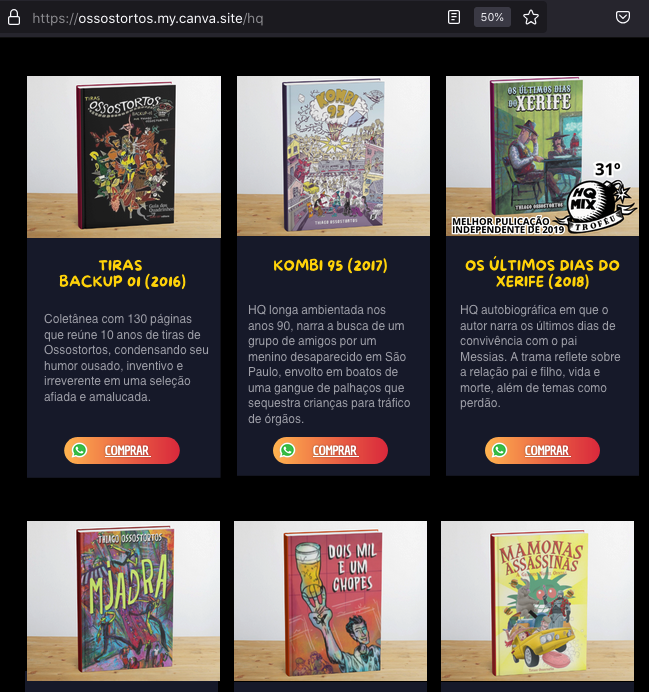 Exemplo de website profissional - Ossortortos Livros