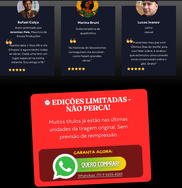 Exemplo de website profissional - Ossortortos Testemunhos
