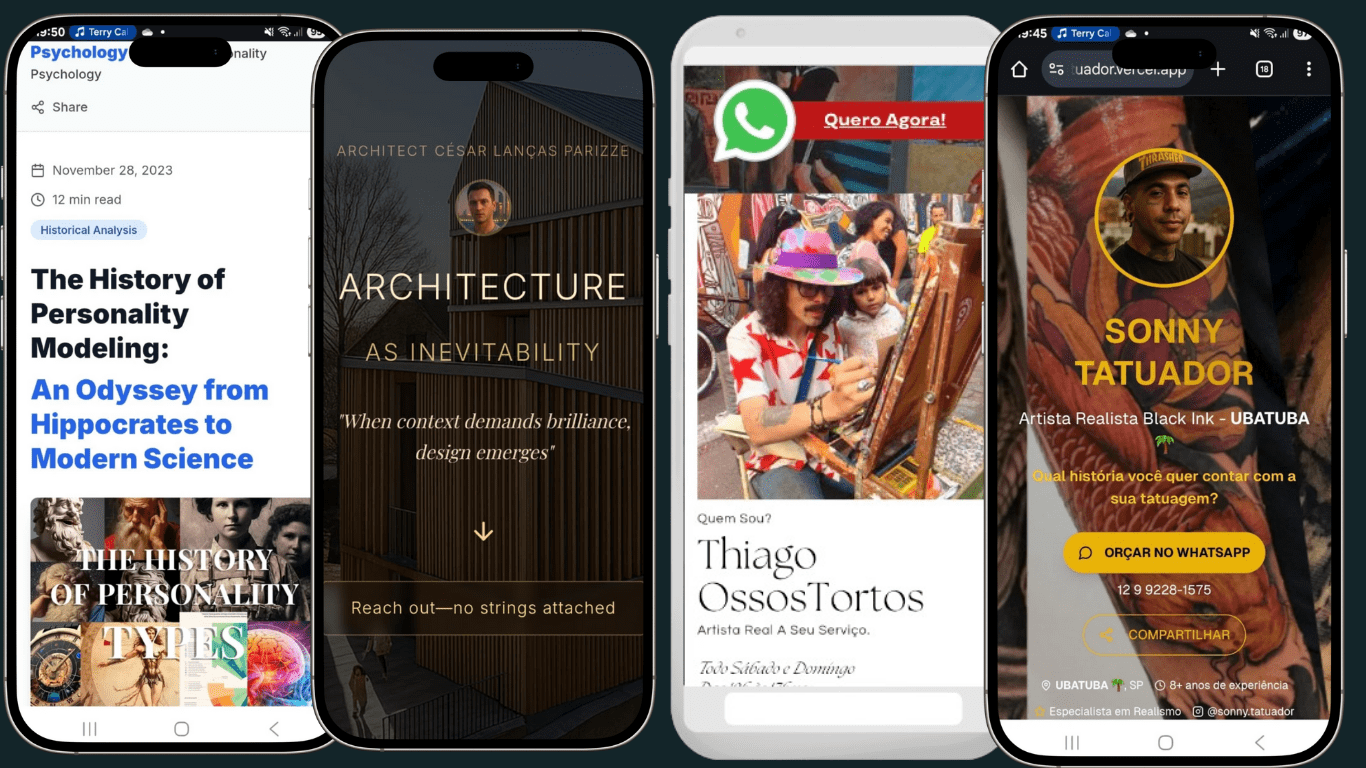 Exemplos de aplicativos desenvolvidos - Website App